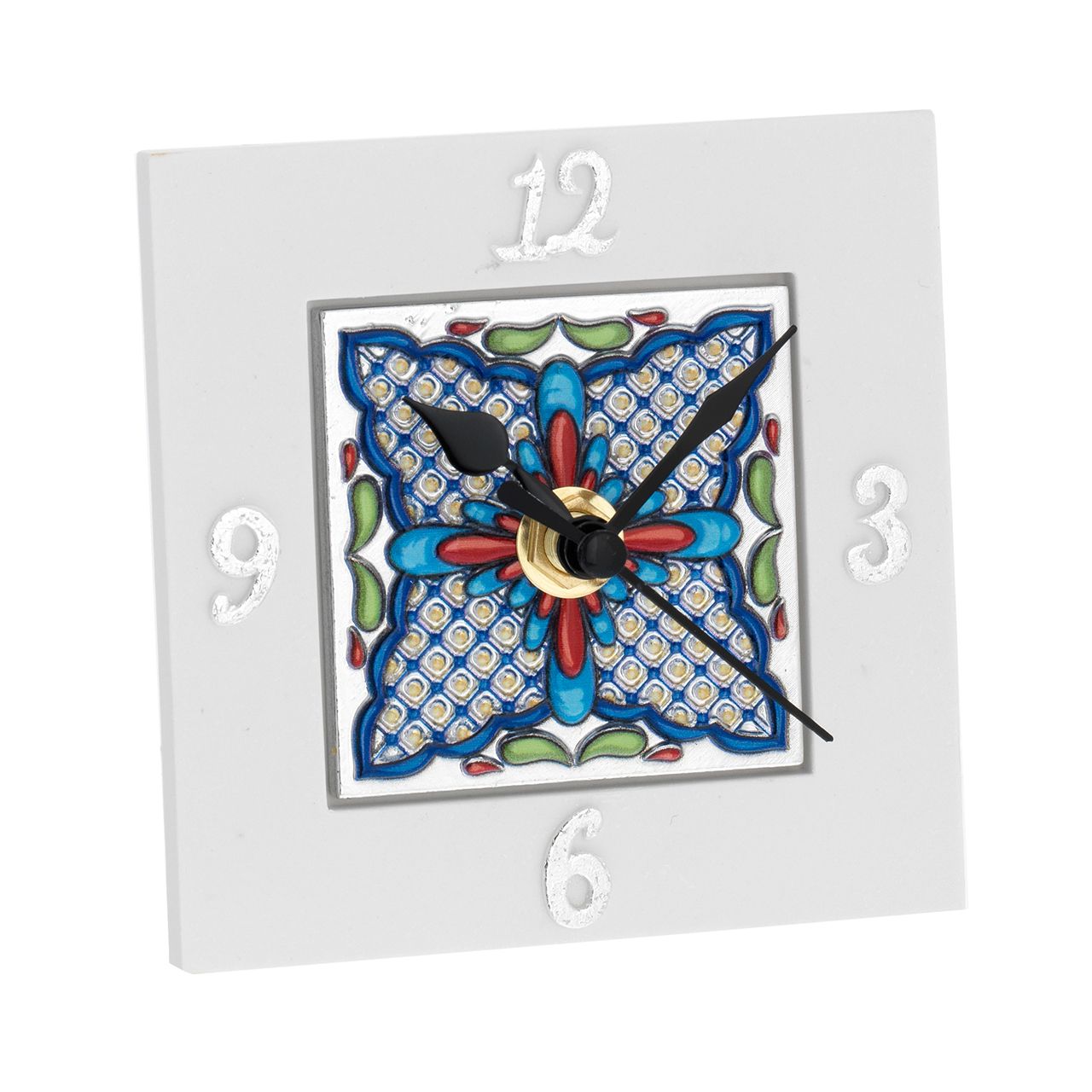 OROLOGIO QUADRATO 10*10 CON DECO MAIOLICA 1
